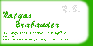 matyas brabander business card